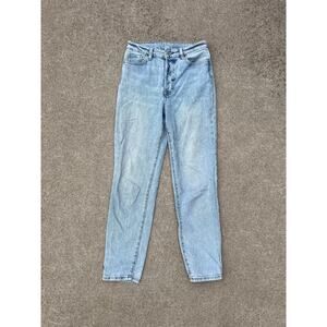 & Denim H&M Pants Women Size 2 Blue Denim Ultra High‎ Waist Mom Jeans Button Fly